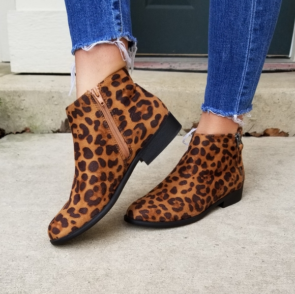Time and Tru Shoes - Time and Tru Two Zip Women's Animal Print Booties
